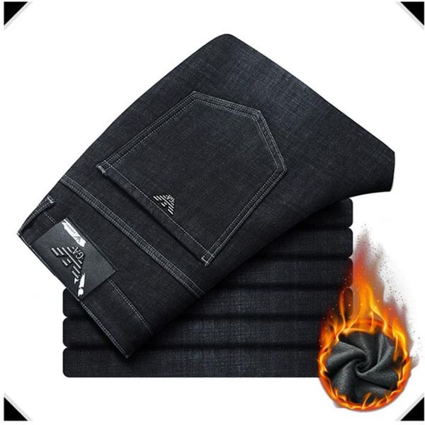 men's jeans winter cotton warm slim fit eagle business fashion thicken denim man trousers fleece stretch pants, Blue
men's jeans winter cotton warm slim fit eagle business fashion thicken denim man trousers fleece stretch pants, Blue