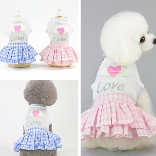 dog apparel pet summer dress with plaid love heart printing for small puppy clothing
dog apparel pet summer dress with plaid love heart printing for small puppy clothing