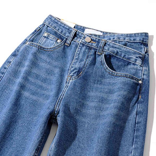 women's jeans wixra nova mulher calças streetwear zÃperes botão cruzado cintura larga perna senhoras solto bolsos retos de brim casuais, Blue
women's jeans wixra nova mulher calças streetwear zÃperes botão cruzado cintura larga perna senhoras solto bolsos retos de brim casuais, Blue