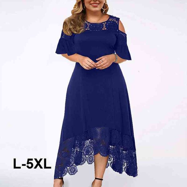women plus size dress casual loose o-neck off shoulder lace maxi dress elegant evening party dresses long robe longue, Black;gray
women plus size dress casual loose o-neck off shoulder lace maxi dress elegant evening party dresses long robe longue, Black;gray