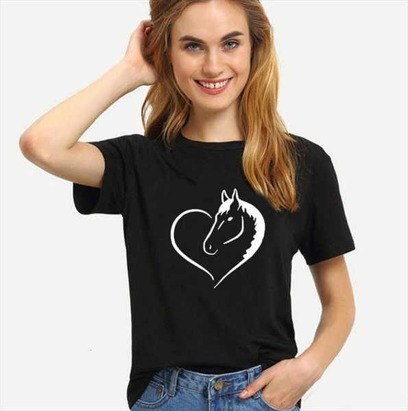horse shape heart print yellow womens short sleeve o neck loose ladies summer fashion tee, White
horse shape heart print yellow womens short sleeve o neck loose ladies summer fashion tee, White