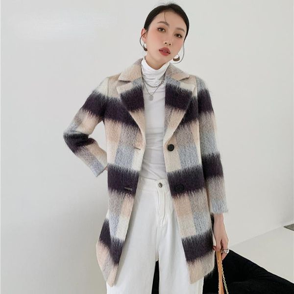 women's wool & blends zcsmll winter faux cashmere coat women plaid britain style luxury designer long coats and jackets 2022, Black
women's wool & blends zcsmll winter faux cashmere coat women plaid britain style luxury designer long coats and jackets 2022, Black