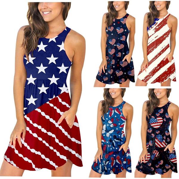 casual dresses fashionable women's dress sleeveless summer american independence day high waist o-neck printed pocket knee-length pleat, Black;gray
casual dresses fashionable women's dress sleeveless summer american independence day high waist o-neck printed pocket knee-length pleat, Black;gray