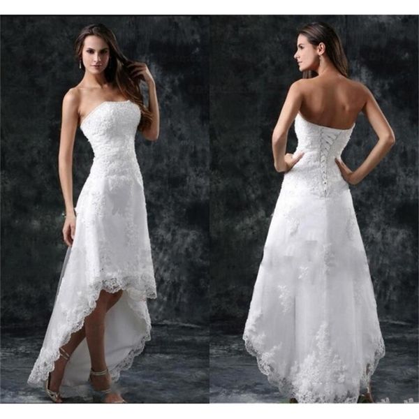 2021 new wedding es strapless appliques high low little white ivory lace up back summer beach short bridal gowns 5uqf
2021 new wedding es strapless appliques high low little white ivory lace up back summer beach short bridal gowns 5uqf