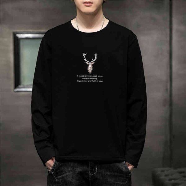 guochao long sve t-shirt 2021 cotton men's pure cotton bottomed shirt ins trend loose brand autumn cloth, White;black
guochao long sve t-shirt 2021 cotton men's pure cotton bottomed shirt ins trend loose brand autumn cloth, White;black