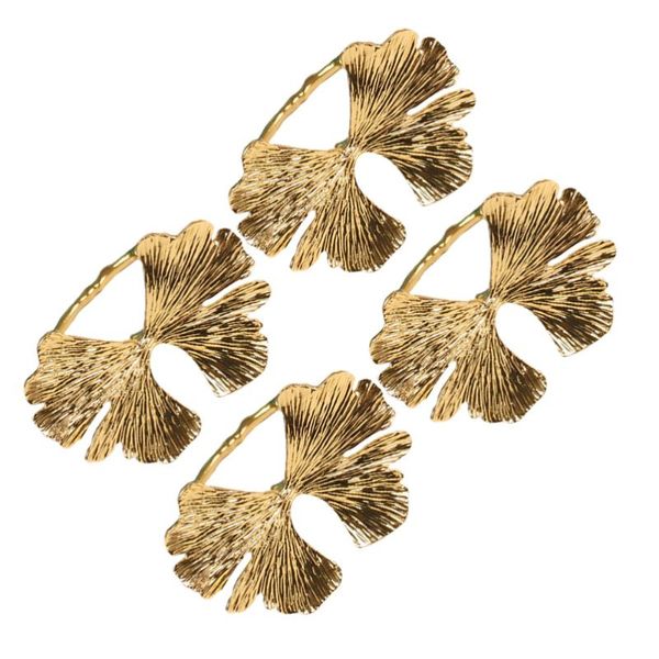 napkin rings 4pcs ginkgo leaf buttons dinner decor table