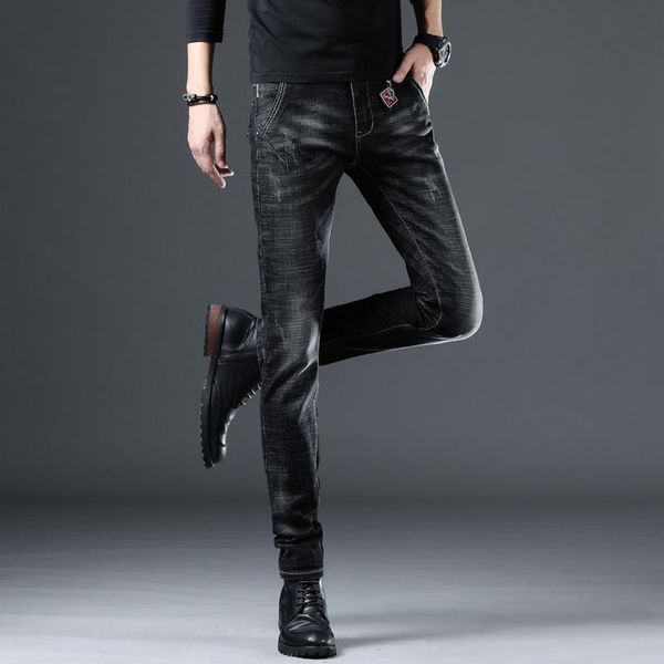 men's jeans korean youth with small feet stretch and thin trousers trendy fashion slim casual pencil pants, Blue
men's jeans korean youth with small feet stretch and thin trousers trendy fashion slim casual pencil pants, Blue