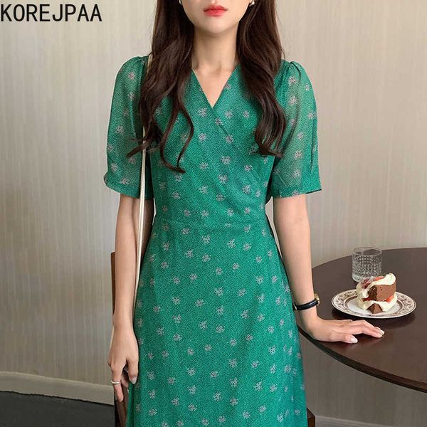 korejpaa women dress summer korea chic retro fashion print v neck cross lace up waist floral short sleeve dresses 210526, Black;gray
korejpaa women dress summer korea chic retro fashion print v neck cross lace up waist floral short sleeve dresses 210526, Black;gray