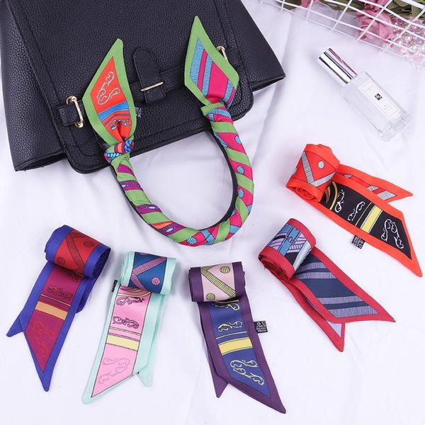 scarves 2021 ladies silk scarf small printing handle bag webbing brand fashion long tight, Blue;gray
scarves 2021 ladies silk scarf small printing handle bag webbing brand fashion long tight, Blue;gray