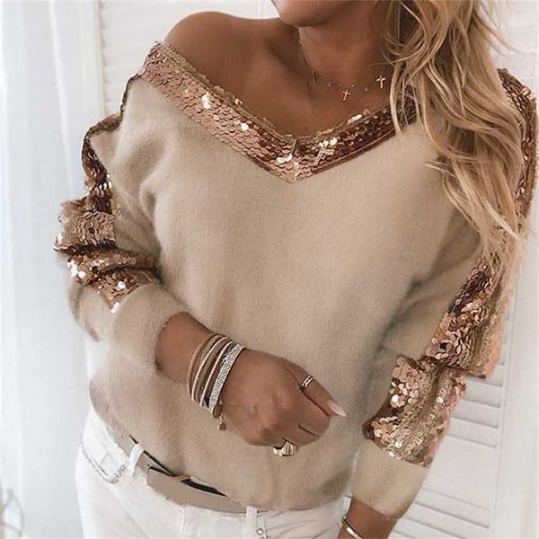 winter women elegant solid color sequin sweaters autumn off shoulder pullovers ladies casual long sleeve sweater g2037 211217, White;black
winter women elegant solid color sequin sweaters autumn off shoulder pullovers ladies casual long sleeve sweater g2037 211217, White;black
