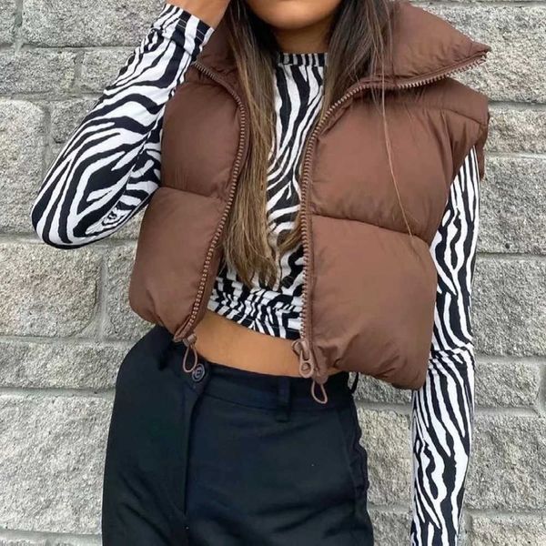 za winter women fashion warm short jacket cardigan waistcoat thick sleeveless coat high collar zipper chic cotton vest outerwear 210817, Black;white
za winter women fashion warm short jacket cardigan waistcoat thick sleeveless coat high collar zipper chic cotton vest outerwear 210817, Black;white