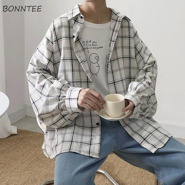 men's casual shirts men plaid single breasted long sleeve plus size 3xl loose korean chic fashion oversize all-match thin outwear bf, White;black
men's casual shirts men plaid single breasted long sleeve plus size 3xl loose korean chic fashion oversize all-match thin outwear bf, White;black