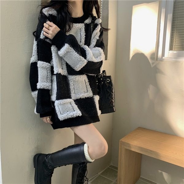 knitted cashmere sweaters sense of temperament sweater womens thickened sweater coat 2021 autumn and winter new lazy top, White;black
knitted cashmere sweaters sense of temperament sweater womens thickened sweater coat 2021 autumn and winter new lazy top, White;black