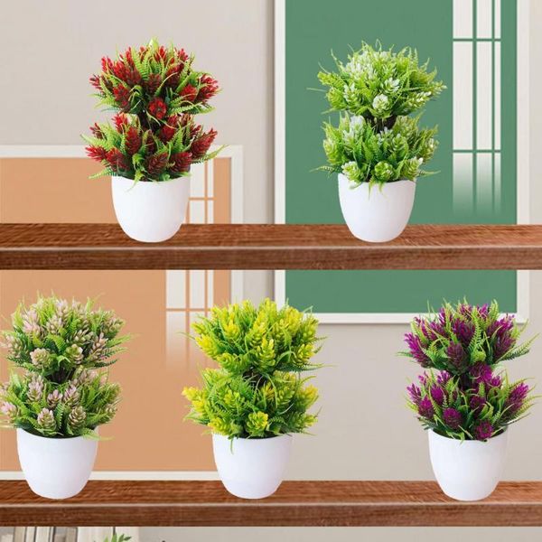 1 set artificial flower dual layer design anti-fade plastic simulation potted plants for garden
1 set artificial flower dual layer design anti-fade plastic simulation potted plants for garden