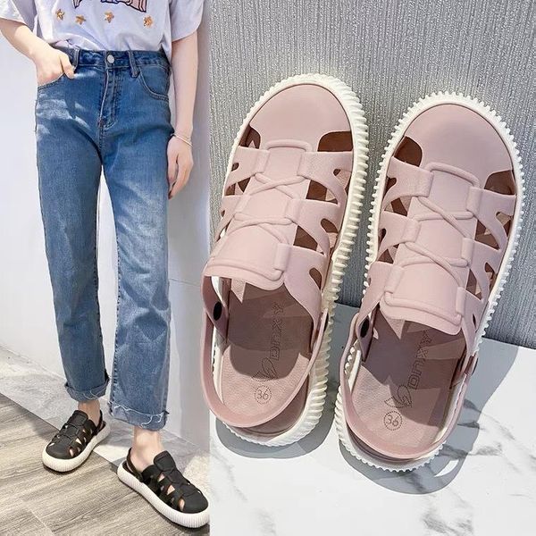 sandals ladies casual hollow summer outdoor fashion beach shoes all-match comfortable non-slip thick-soled flat slippers, Black
sandals ladies casual hollow summer outdoor fashion beach shoes all-match comfortable non-slip thick-soled flat slippers, Black