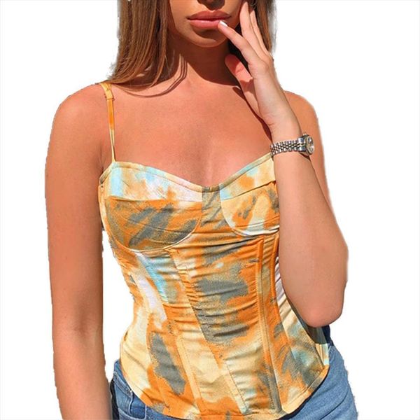 fashion tie dye sleeveless women tanks low cut with narrow straps summer slim fit sling clothes, White
fashion tie dye sleeveless women tanks low cut with narrow straps summer slim fit sling clothes, White