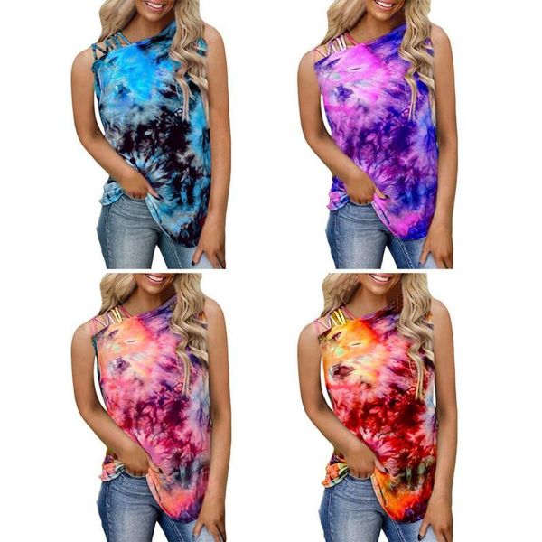 women's t-shirt fashion women shirts for summer tee shirt tie dye print sleeveless tank casual loose ladies vest, White
women's t-shirt fashion women shirts for summer tee shirt tie dye print sleeveless tank casual loose ladies vest, White