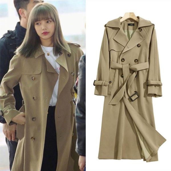 women's trench coats celebrity style midi long coat women dark khaki color double breasted 2021 spring fall warm windbreaker streetwear, Tan;black
women's trench coats celebrity style midi long coat women dark khaki color double breasted 2021 spring fall warm windbreaker streetwear, Tan;black