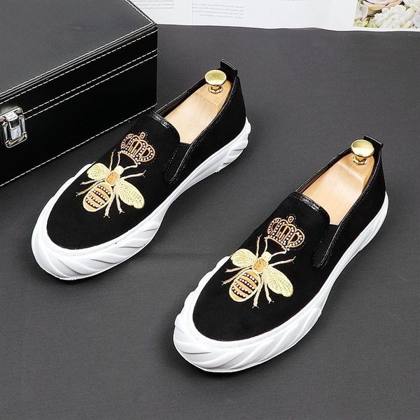 dress shoes fashion men's luxury designer suede embroidery thick bottom casual flats platform skateboard sneakers zapatos hombre dz2l, Black
dress shoes fashion men's luxury designer suede embroidery thick bottom casual flats platform skateboard sneakers zapatos hombre dz2l, Black