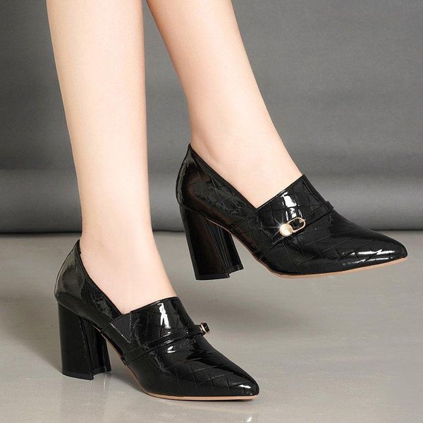 dress shoes women patent leather high heels pearls buckle bare boots pointed toe pumps snake embossing laides spring 8990n, Black
dress shoes women patent leather high heels pearls buckle bare boots pointed toe pumps snake embossing laides spring 8990n, Black