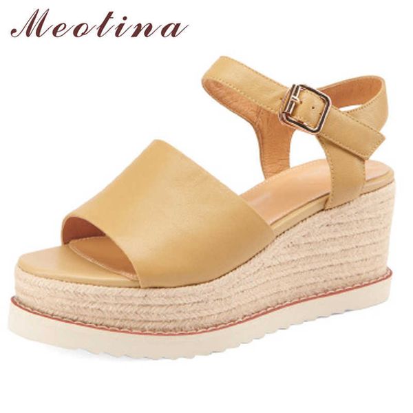 meotina women shoes real leather sandals wedges high heel sandals buckle espadrille shoes round toe ladies footwear summer brown 210608, Black
meotina women shoes real leather sandals wedges high heel sandals buckle espadrille shoes round toe ladies footwear summer brown 210608, Black