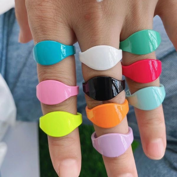 10pcs 2021 rainbow color enamel brass adjustable ring dripping oil band jewelry for summer, Silver
10pcs 2021 rainbow color enamel brass adjustable ring dripping oil band jewelry for summer, Silver
