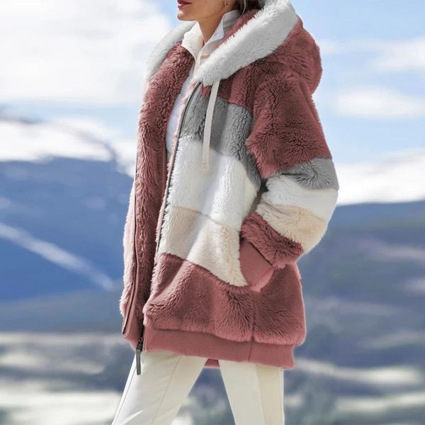 women's down & parkas thick warm teddy coat women winter long sleeve fluffy hairy fake fur jackets female hooded zipper pockets ladies, Black
women's down & parkas thick warm teddy coat women winter long sleeve fluffy hairy fake fur jackets female hooded zipper pockets ladies, Black