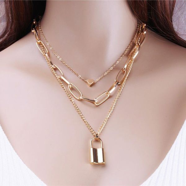 chains ladies pendant heart lock women retro multilayer necklace geometric jewellery stainless steel jewelry chain for, Silver
chains ladies pendant heart lock women retro multilayer necklace geometric jewellery stainless steel jewelry chain for, Silver
