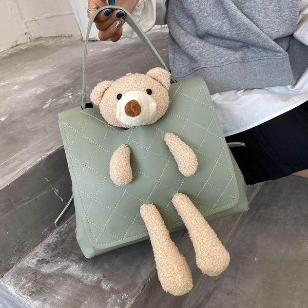 backpack style korean decor backpacks for teenage girl diamond lattice unique bear ornaments school bags women green quilted
backpack style korean decor backpacks for teenage girl diamond lattice unique bear ornaments school bags women green quilted