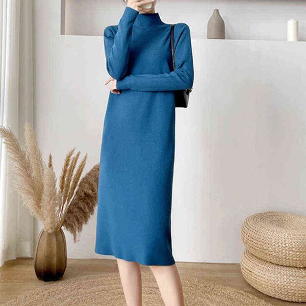 2021 autumn winter new mock neck sweater dress women over the knee midi long-sleeved knitted dress elegant with inner bottoming y1204, Black;gray
2021 autumn winter new mock neck sweater dress women over the knee midi long-sleeved knitted dress elegant with inner bottoming y1204, Black;gray