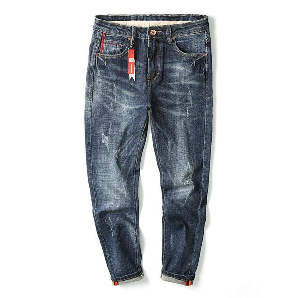 men's jeans wimilous the speed sell tong age season man straight hole in denim cultivate one's morality pants, Blue
men's jeans wimilous the speed sell tong age season man straight hole in denim cultivate one's morality pants, Blue