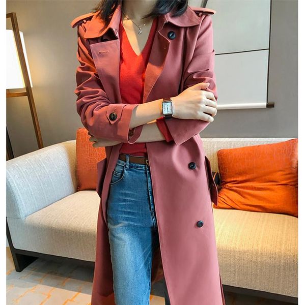 women's trench coats high-end spring and autumn style cotton mid-length windbreaker double-breasted slim coat, Tan;black
women's trench coats high-end spring and autumn style cotton mid-length windbreaker double-breasted slim coat, Tan;black