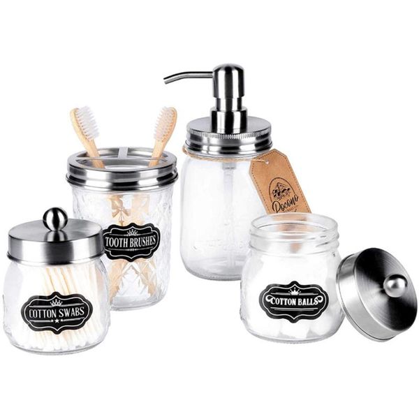 storage bottles & jars 4pcs/set liquid soap dispenser bottle toothbrush cotton balls swabs containers bathroom set skin care tool tk-ing
storage bottles & jars 4pcs/set liquid soap dispenser bottle toothbrush cotton balls swabs containers bathroom set skin care tool tk-ing