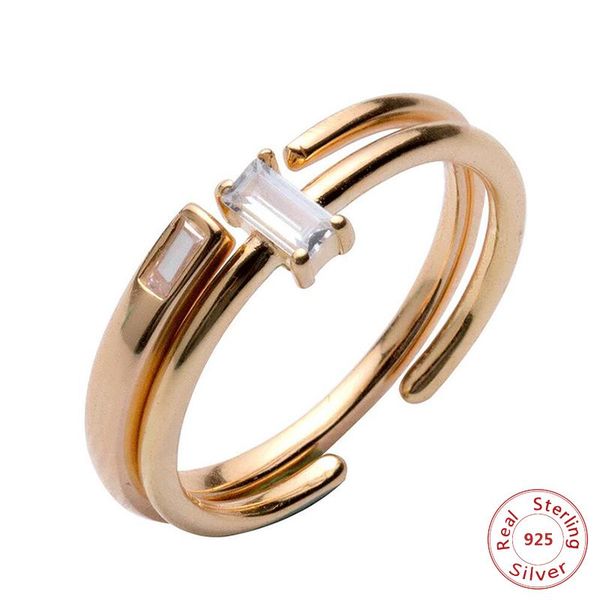cluster rings authentic 925 sterling silver double layer simple crystal finger ring for women luxury fashion jewelry, Golden;silver
cluster rings authentic 925 sterling silver double layer simple crystal finger ring for women luxury fashion jewelry, Golden;silver