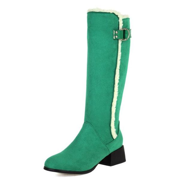 boots med heel women shoes autumn winter footwear round toe 2021 low large size ladies rubber leather over-the-knee flock cotto, Black 
boots med heel women shoes autumn winter footwear round toe 2021 low large size ladies rubber leather over-the-knee flock cotto, Black