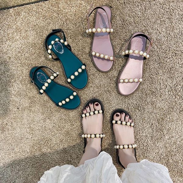 sandals fashion trend women's shoes summer korean version of all-match exquisite pearl one word buckle flat, Black
sandals fashion trend women's shoes summer korean version of all-match exquisite pearl one word buckle flat, Black