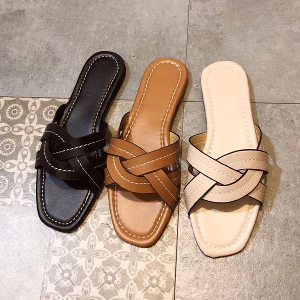 2021 summer new square toe woven comfort and casual flat personality wear sandals women's fashion, Black
2021 summer new square toe woven comfort and casual flat personality wear sandals women's fashion, Black