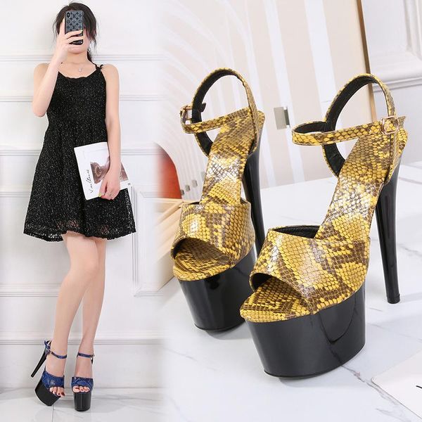 sandals snakeskin nightclub car model shoes super high heels 17/20cm heel waterproof platform slippers womens, Black
sandals snakeskin nightclub car model shoes super high heels 17/20cm heel waterproof platform slippers womens, Black