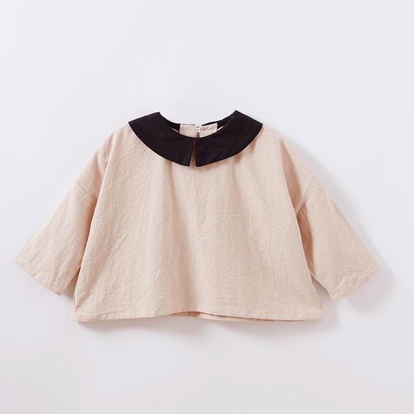 shirts autumn baby girl's cotton and linen shirt contrast color loose bat, White;black
shirts autumn baby girl's cotton and linen shirt contrast color loose bat, White;black