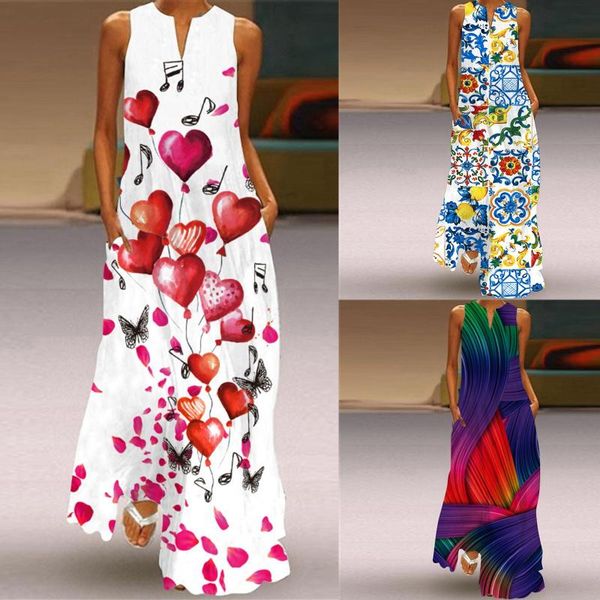 casual dresses boho long dress women sleeveless heart print v-neck maxi summer party for 2021 with pockets robe femme, Black;gray
casual dresses boho long dress women sleeveless heart print v-neck maxi summer party for 2021 with pockets robe femme, Black;gray