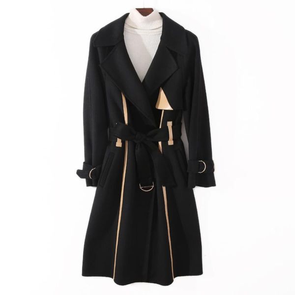 women's wool & blends shuchan korean coats women adjustable waist warm slim trench coat for jackets abrigos mujer invierno blend, Black
women's wool & blends shuchan korean coats women adjustable waist warm slim trench coat for jackets abrigos mujer invierno blend, Black
