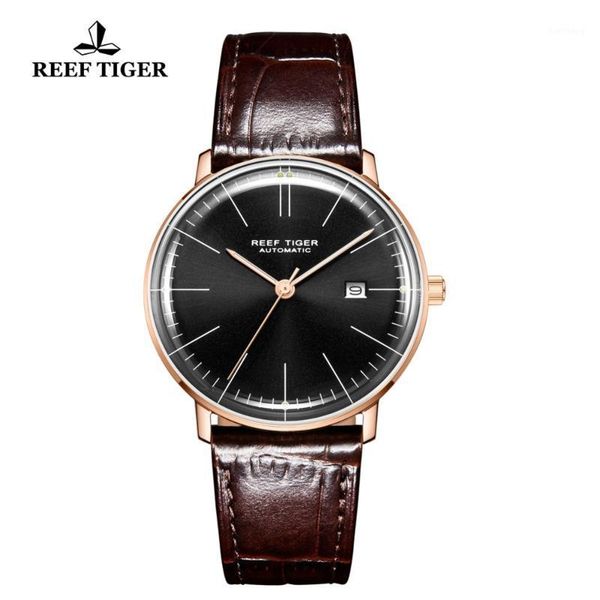 reef tiger/rt luxruy dress watch men convex lens genuine leather strap automatic mechanical watches with date rga8215 wristwatches, Slivery;brown
reef tiger/rt luxruy dress watch men convex lens genuine leather strap automatic mechanical watches with date rga8215 wristwatches, Slivery;brown