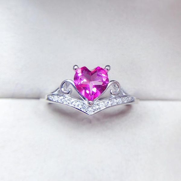 cluster rings per jewelry natural real pink z love heart crown ring 1.2ct gemstone 925 sterling silver fine q204212, Golden;silver
cluster rings per jewelry natural real pink z love heart crown ring 1.2ct gemstone 925 sterling silver fine q204212, Golden;silver