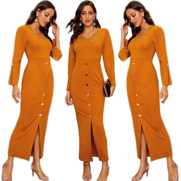 ethnic clothing elegant muslim women long dress lace collar front buttons sleeve arabic abaya islamic middle east dubai fashion, Red
ethnic clothing elegant muslim women long dress lace collar front buttons sleeve arabic abaya islamic middle east dubai fashion, Red