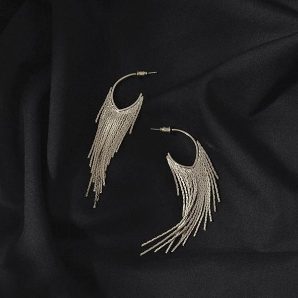 stud minimalist long tassel dangle earring flat irregular open hanging earrings vintage punk trendy drop for women, Golden;silver
stud minimalist long tassel dangle earring flat irregular open hanging earrings vintage punk trendy drop for women, Golden;silver
