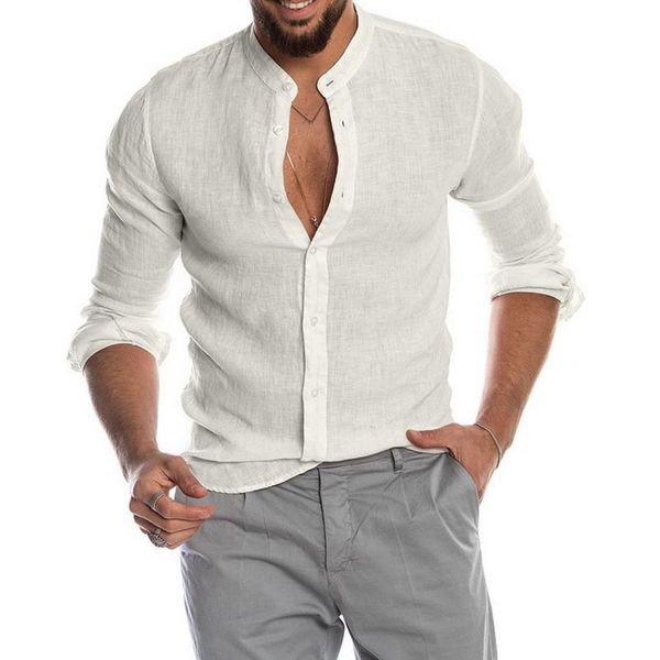men's casual shirts jacket cotton and linen shirt long-sleeved summer button-down, White;black
men's casual shirts jacket cotton and linen shirt long-sleeved summer button-down, White;black