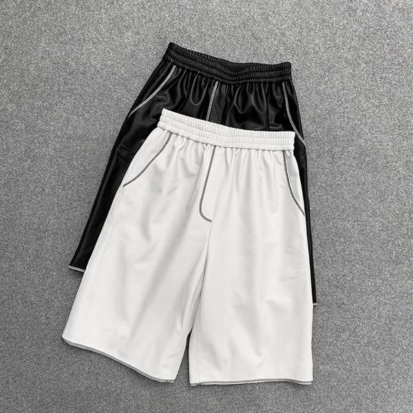 women's shorts 2021 style women casual genuine sheepskin leather middle, White;black
women's shorts 2021 style women casual genuine sheepskin leather middle, White;black