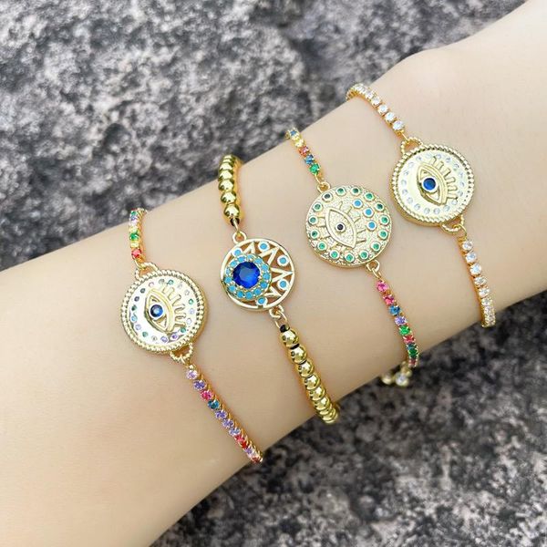 charm bracelets eyika gold filled multicolor zircon turkish blue evil eye bracelet for women girl greek adjustable chain trendy jewelry gift, Golden;silver
charm bracelets eyika gold filled multicolor zircon turkish blue evil eye bracelet for women girl greek adjustable chain trendy jewelry gift, Golden;silver