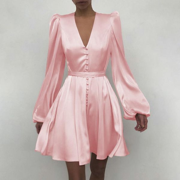 solid color woman dress elegant long puff sleeve a-line dress for women deep v-neck banquet party dress femme robe vestidos, Gray
solid color woman dress elegant long puff sleeve a-line dress for women deep v-neck banquet party dress femme robe vestidos, Gray
