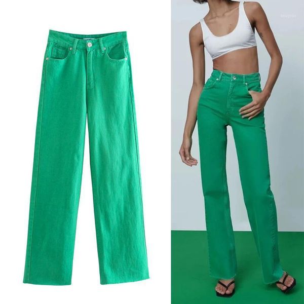 women's pants & capris women's za 2022 green women wide leg jeans woman high waist ladies casual zipper button summer straight den, Black;white
women's pants & capris women's za 2022 green women wide leg jeans woman high waist ladies casual zipper button summer straight den, Black;white